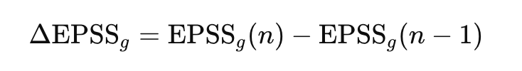 Delta EPSSg calculation, where we subtract the new EPSSg calculation (by removing the CVE from the calculation) from the existing EPSSg calculation.